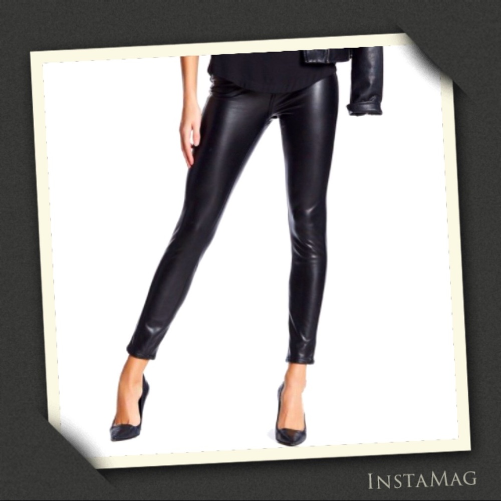 ASHLEY MASON High Rise Faux Leather Skinny Pants